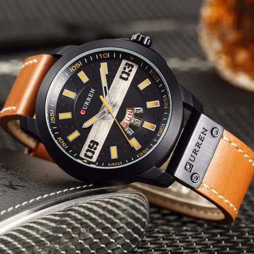 *** GENIUNE *** CURREN Leather Men Casual Quartz Wrist Watches +CALENDAR