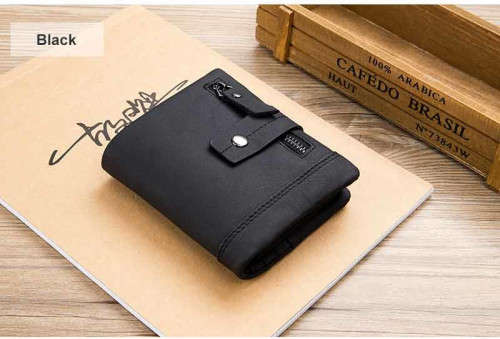 BULL CAPTAIN wallet men genuine leather vertical card package buckle (BROWN ) (QB04)