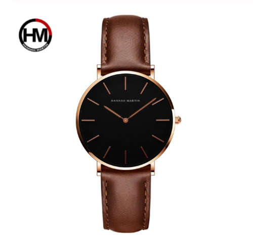 Women Fashion Watch Brown Leather Strap Ladies Wrist Watches Brand
