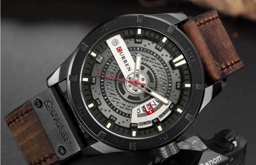 CURREN Men Military Sports Watches Men's Quartz Date Clock Man Casual Leather Wrist Watch Relogio Ma