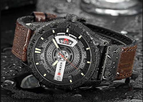 CURREN Men Military Sports Watches Men's Quartz Date Clock Man Casual Leather Wrist Watch Relogio Ma