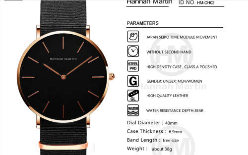 Hannah Martin CW-3690 Classical Women Ladies Brand Watch