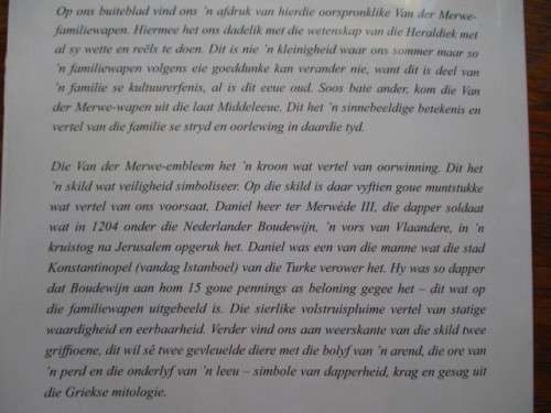 DIE VAN DER MERWES VAN MIDDENDEEL. Boshofdistrik, Vrystaat 1862-2008