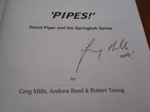 Signed copy. PIPES. David Piper and the Springbok Series