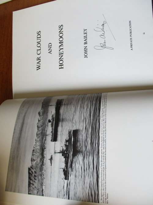 Signed. WAR CLOUDS AND HONEYMOONS. John Bailey