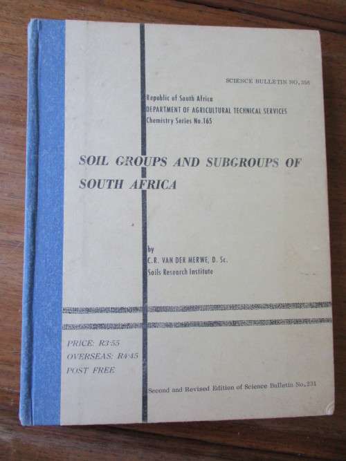 Soil Groups and Subgroups of South Africa. Science Bullitin No. 356