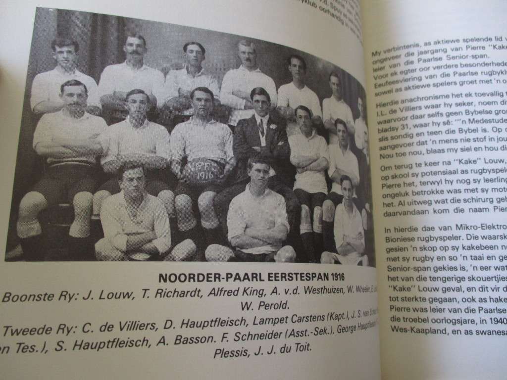 PAARL Rugby 1883-1983 Jan Fritz