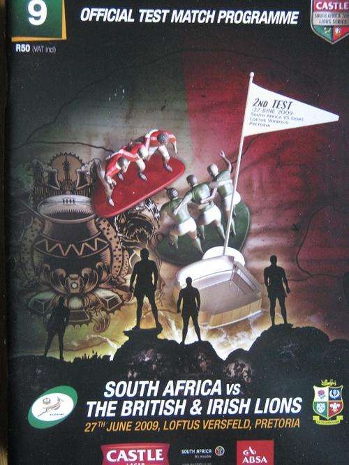 SOUTH AFRICA vs THE BRITISH AND IRISH LIONS. 27 June 2009 Pretoria. Official Test Match Programme