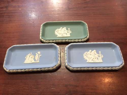 SET OF 3 WEDGWOOD PIN TRAYS