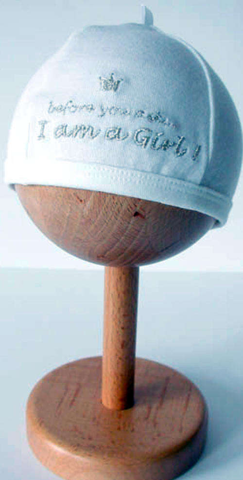 Newborn Beanie: "BEFORE YOU ASK IM A BOY / IM A GIRL" 100% cotton From BAM BAM