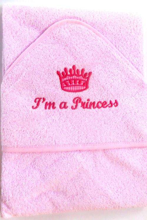 'IM A PRINCESS' HOODED TOWEL - 100% COTTON