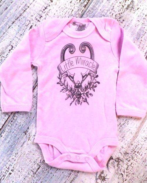 'LITTLE MIRACLE" Handprinted Long Sleeved Onsie HUGE DISCOUNT
