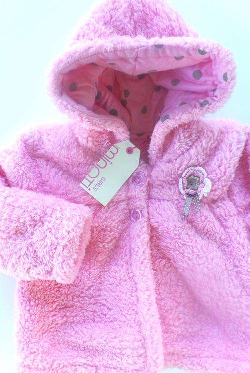 STUNNING BABY GIRL FLEECE JACKETS FROM LONDON In Pink / Cream: HUGE DISCOUNT ON WINTER STOCK