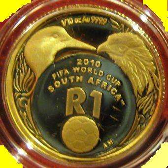 2010 Fifa World Cup 24 Carat Solid Gold ..  Proof Coin..Officia FIFA Coin