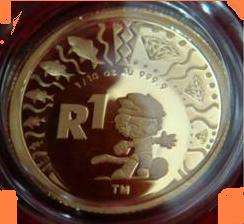 2010 Proof Fifa World Cup 24 Carat Solid Gold .The Official Mascot - Zakumi