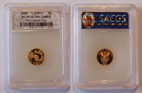 Gold PF70 2010 Fifa World Cup 24 Carat Solid Gold .. Graded Proof 70 Pure Gold
