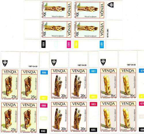 Venda Control Blocks - Wood Sculptures. SACC 156-159. Mint