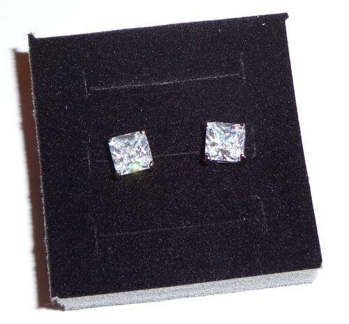 Beautiful Silver Plated Stud Earrings CZ Stones High Quality