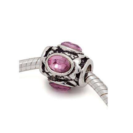 New Pink Stone Charm for Pandora Style/European Bracelet