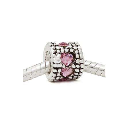 New Charm for Pandora Style/European Bracelet with Pink Heart