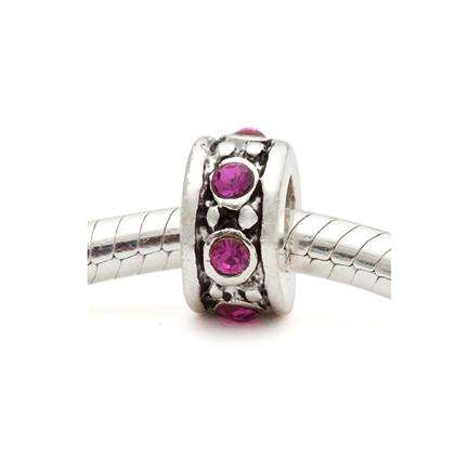New Charm for Pandora Style/European Bracelet with Pink Stones