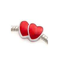 925 silver bead charm fit most Euro bracelets - Hearts