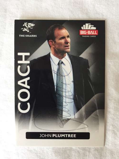Autographed rugby card of Sharks and Hurricanes Coach John Plumtree