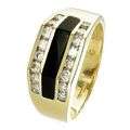 Solid 14 karat  yellow gold, 16 round brilliant cut diamond mens ring