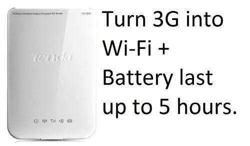 Tenda Portable 3G router with built in battery(5 hours) Turn 3G into Wi-Fi.
