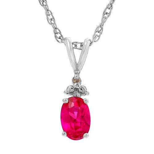 Nice Brand New Necklace With 0.63ctw Precious Stones - Genuine Diamond and Ruby 925 Sterling silver