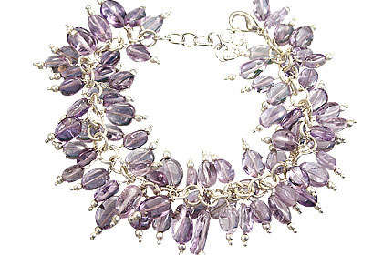 Amethyst Clustered bracelets Amethyst oval clustered beads Bracelet. Crafted in Silver