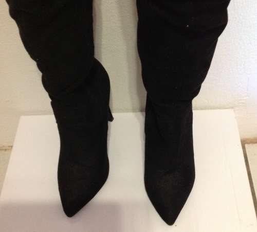 Ladies Thigh High Black Stiletto Boots Size 5