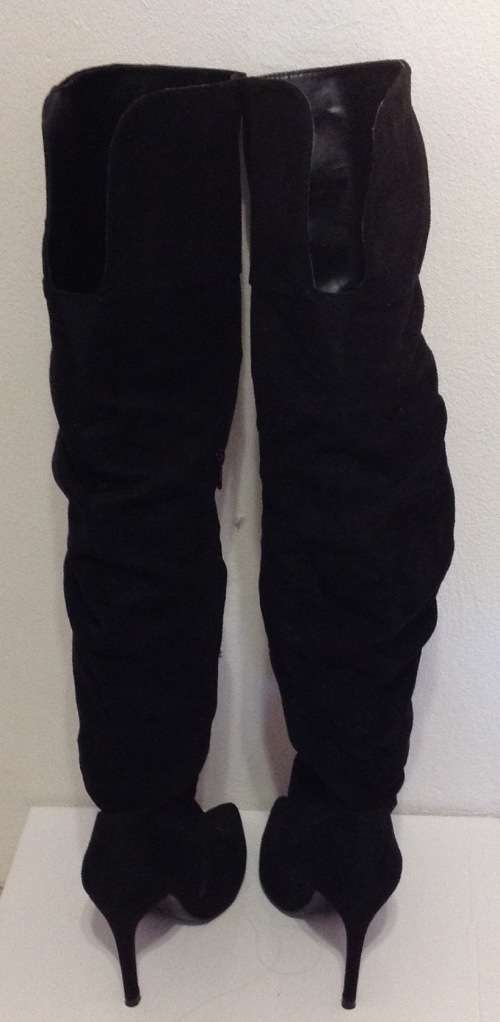 Ladies Thigh High Black Stiletto Boots Size 5