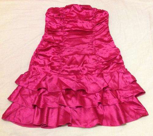 Sale Ladies Pink Frill Boobtube Dress Size Small