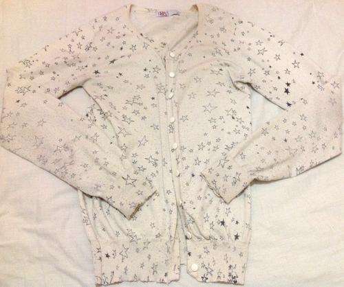 Sale Ladies Cream Cardigan With Stars Size Medium