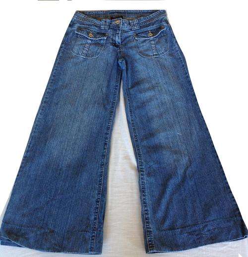 Ladies Blue Wide Leg Jeans Size 34