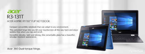 6th GEN Acer Aspire @ 1.60ghz, 2gb Ram, 500gb HHD, 11.6" HD TOUCH SCREEN DISPLAY, Windows10 (AS NEW)