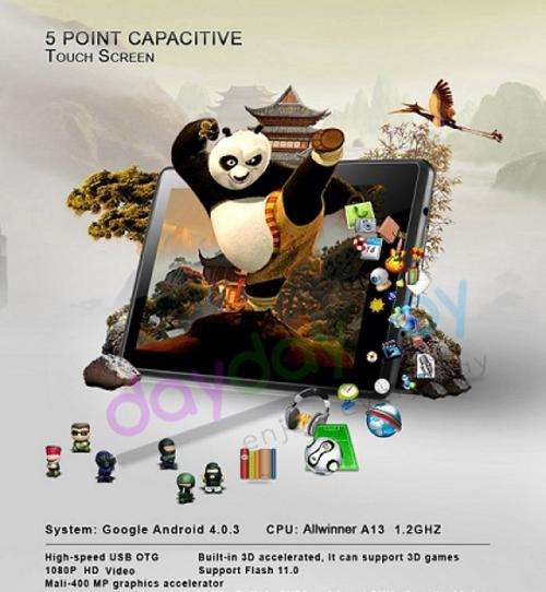 Latest Android 4.0, 7" A10 Tablet 4G 512M Capacitive 1.5GHz G-Sensor (16Gb SD CARD INCLUDED)