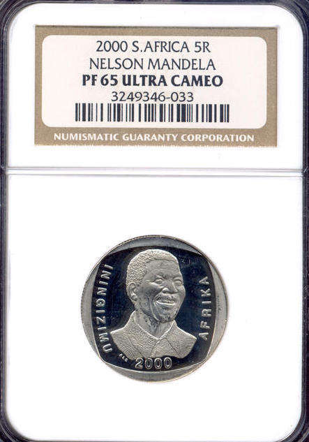 MANDELA "SMILEY" PROOF - NGC GRADED PF65 ULTRA CAMEO !!! GOOD GRADE !!!