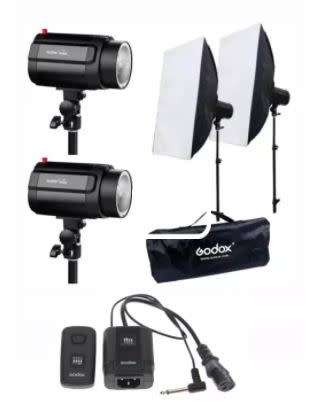 GODOX Studio Light Pioneer 160W Strobe Softboxs And Stands Light Kit