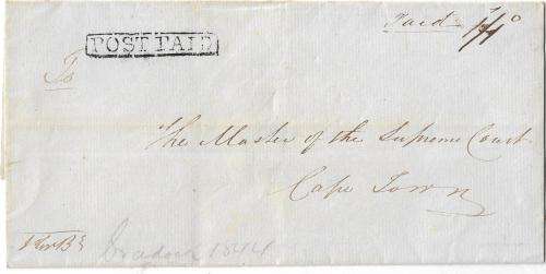 CGH POST PAID pre stamp marking on folded letter - RARE -