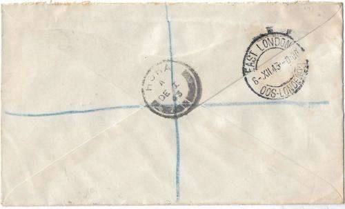 HOHA  1943 on cover RARe Transkei postal agent