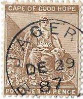JAGERSBOSCH 1887 - very good postmark -
