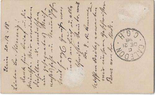 ELIM 1898 to GENADENDAL corespondence between missionaries