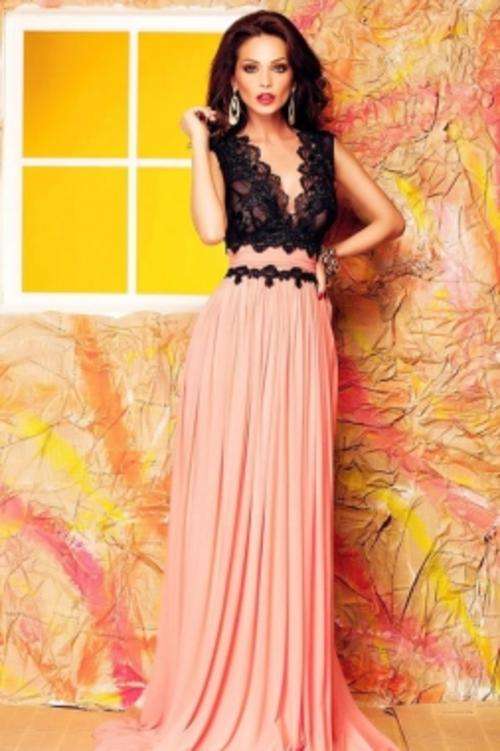 Instock - Glamorous Lace Bodice Evening Dress - Size L