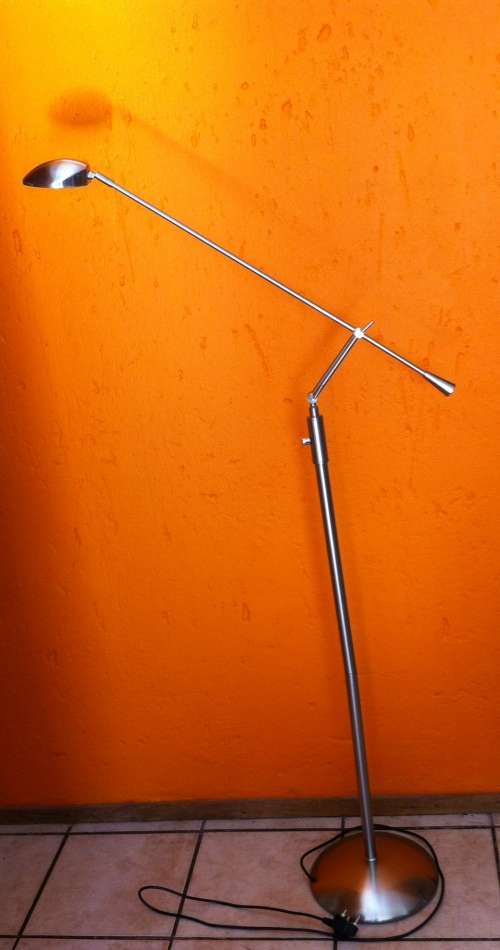 Silver standing lamp