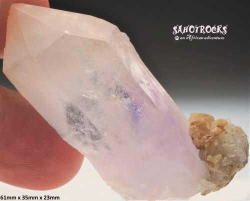 Brandberg Quartz Crystal - Amethyst, Calcite, Gobobosep, Namibia