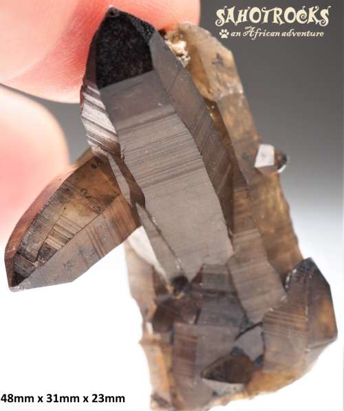 Lemurian Atlantean Quartz Crystal, Goethite, K-Feldspar - Erongo, Namibia