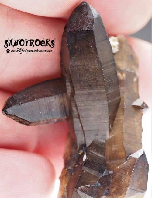 Lemurian Atlantean Quartz Crystal, Goethite, K-Feldspar - Erongo, Namibia