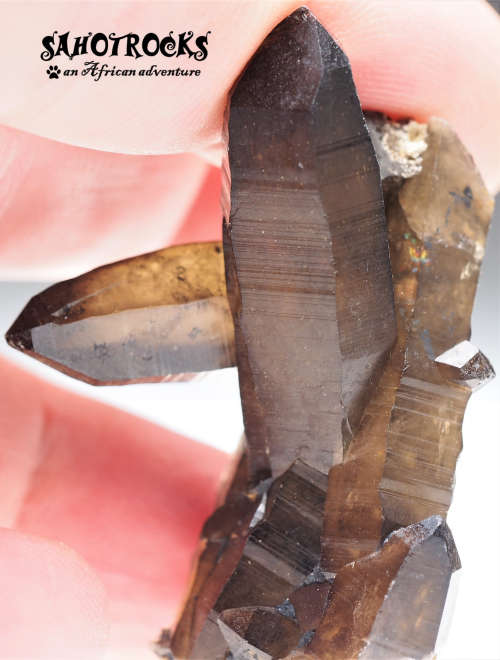 Lemurian Atlantean Quartz Crystal, Goethite, K-Feldspar - Erongo, Namibia